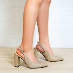 H8-616 Gold Designer Heels